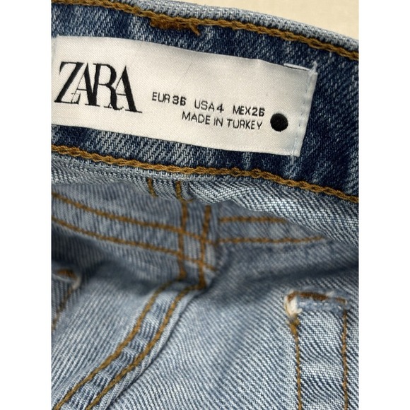 Zara The New Slim Women's Distressed Jeans Size 4 Medium Wash - Picture 7 of 10